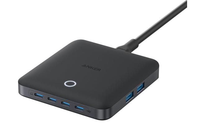 Anker Nano Charging Station, 130W Fast Charging, 6-Port Slim USB C Charger with 4 USB C, 2 USB A Ports, Compact, for iPhone 17, iPad, MacBook, Pixel, Galaxy, Home, Office and Travel - Black